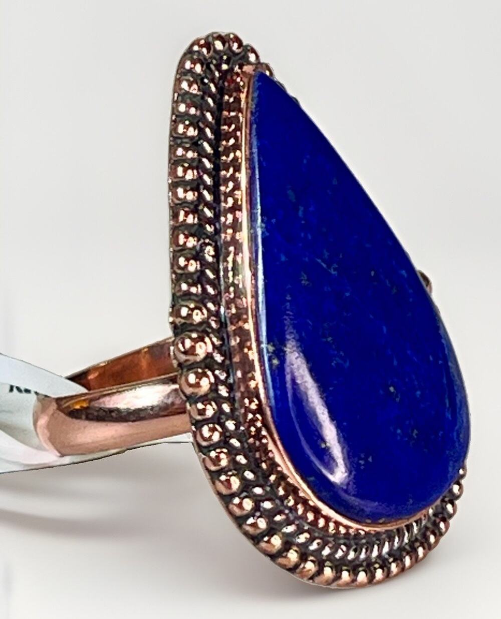 Large Southwestern Lapis Lazuli Copper Statement Ring Adjustable Size NEW